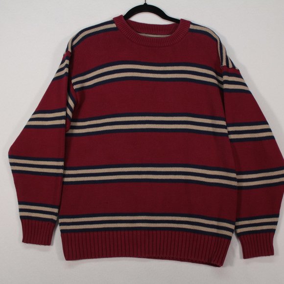 Eddie Bauer Other - Vintage Eddie Bauer Sweater Men's Medium Red Long Sleeve Striped